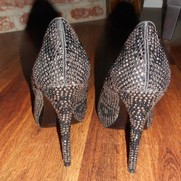 Report Signature Black leopard print jeweled pumps, 7.5 - Picture 3 of 7